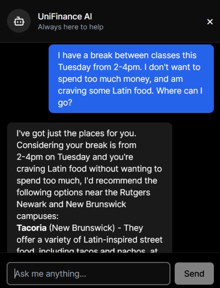 UniFinance – screenshot 2