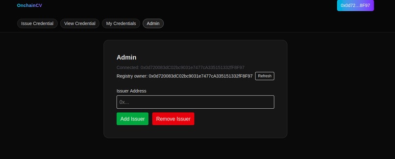 onchainCV – screenshot 5