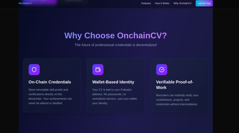 onchainCV – screenshot 3