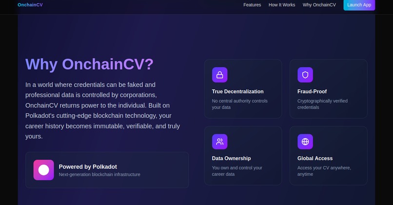 onchainCV – screenshot 4