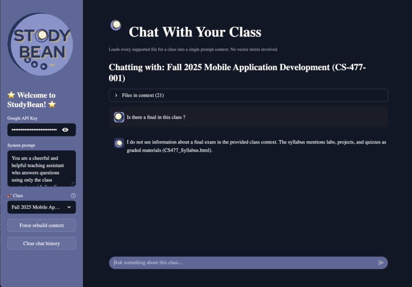 StudyBean – screenshot 2