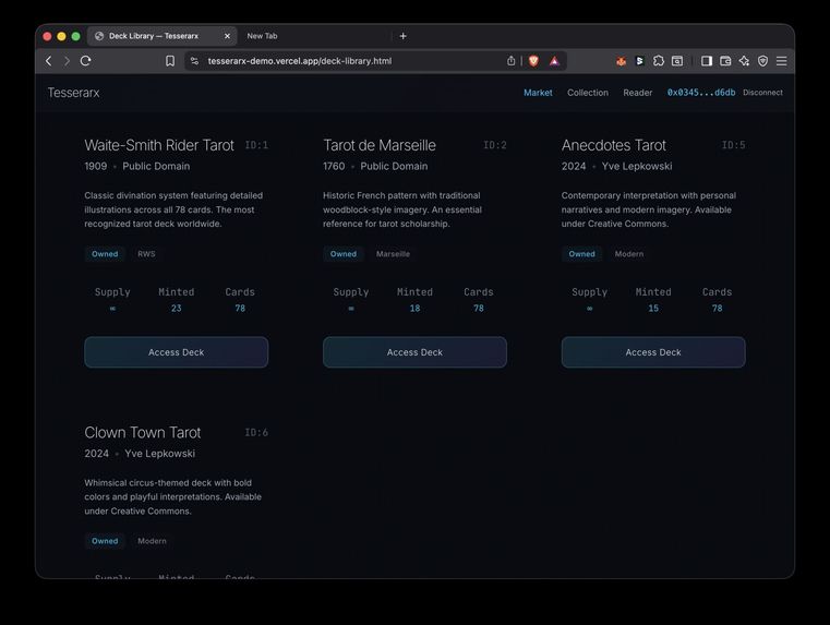 Tesserarx — content pass DRM (prev: Tarot Bridge) – screenshot 2