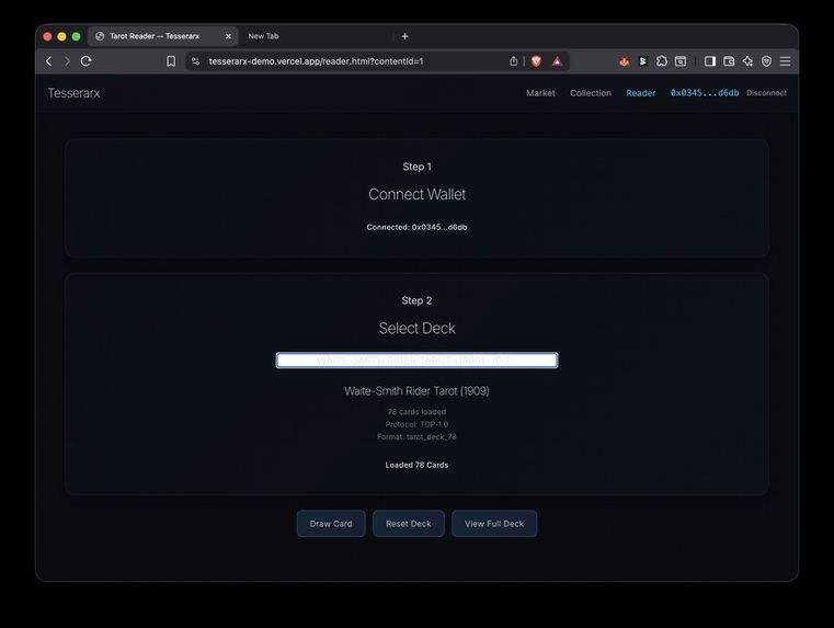 Tesserarx — content pass DRM (prev: Tarot Bridge) – screenshot 3