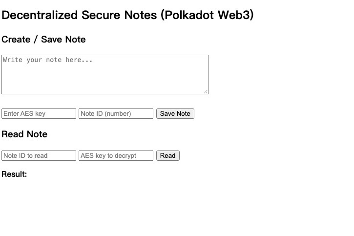 Decentralized Secure Notes – screenshot 1