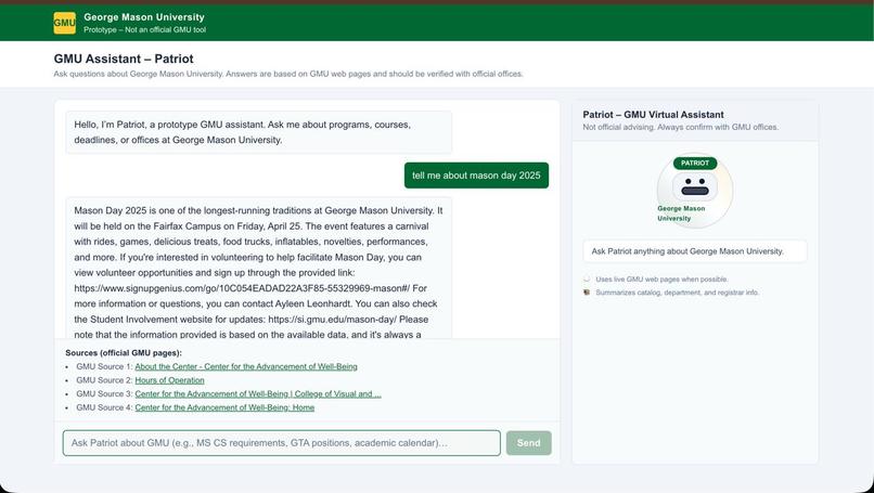 GMU SmartPatriot – The GMU Knowledge Engine  – screenshot 1