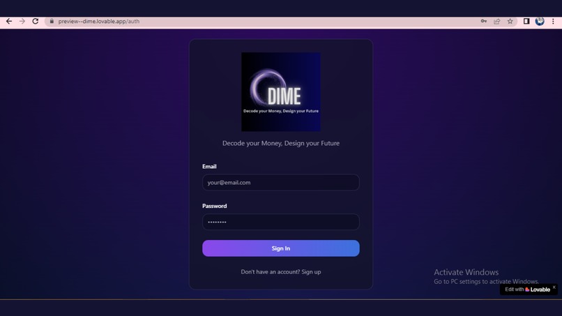 DIME – screenshot 2