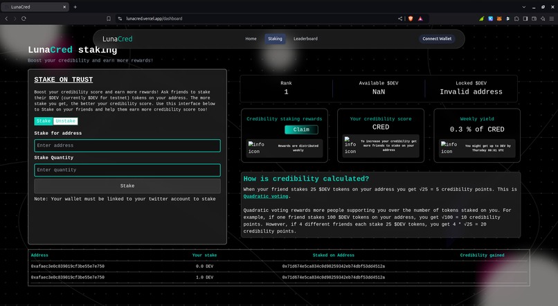 LunaCred – screenshot 1