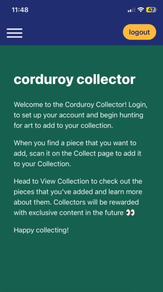 Corduroy Collector - An Onchain Art Collector – screenshot 1