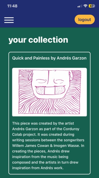 Corduroy Collector - An Onchain Art Collector – screenshot 3