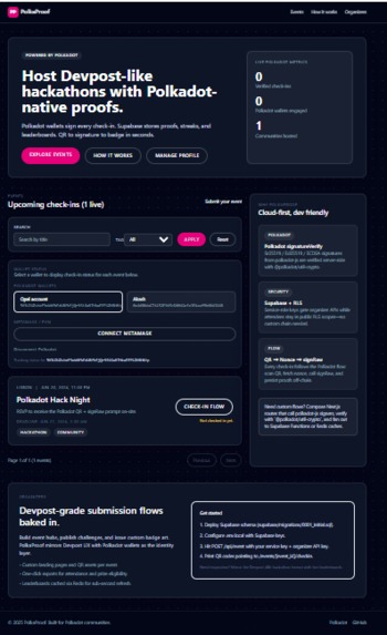 PolkaProof – Web2-to-Web3 Attendance dApp – screenshot 4