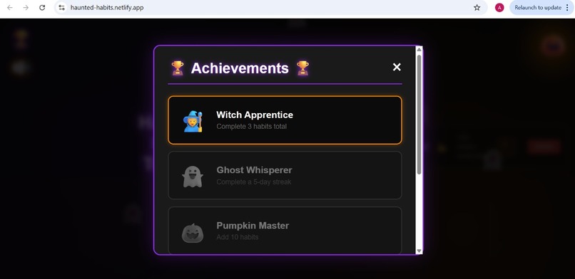 Haunted Habit Tracker – screenshot 5