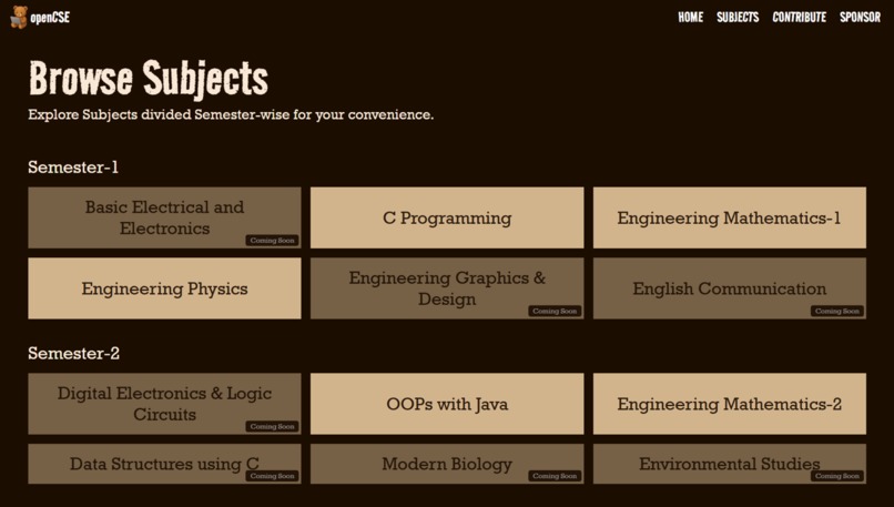 openCSE – screenshot 3