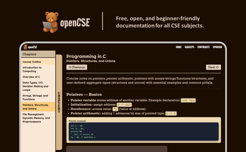 openCSE – screenshot 1