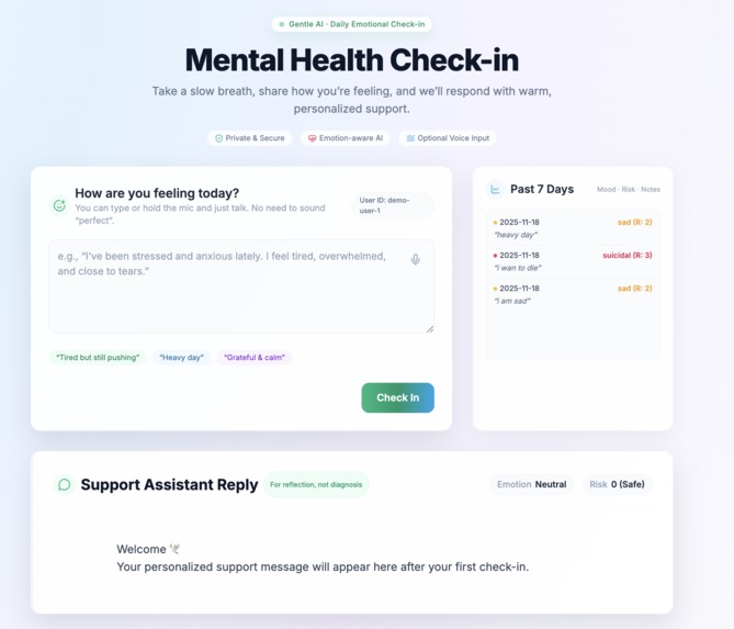 Secure AI Mental Health Companion – screenshot 1