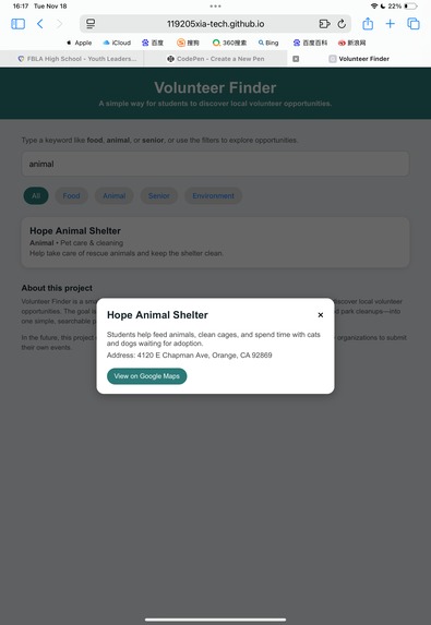 Volunteer Finder – screenshot 3