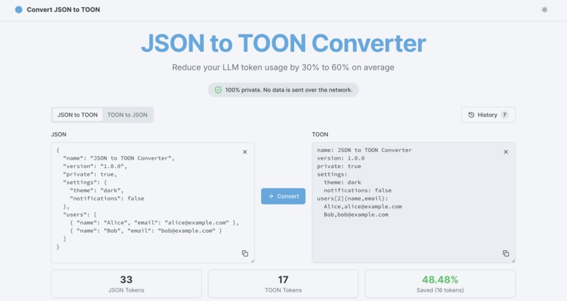 JSON to TOON Converter | Devpost