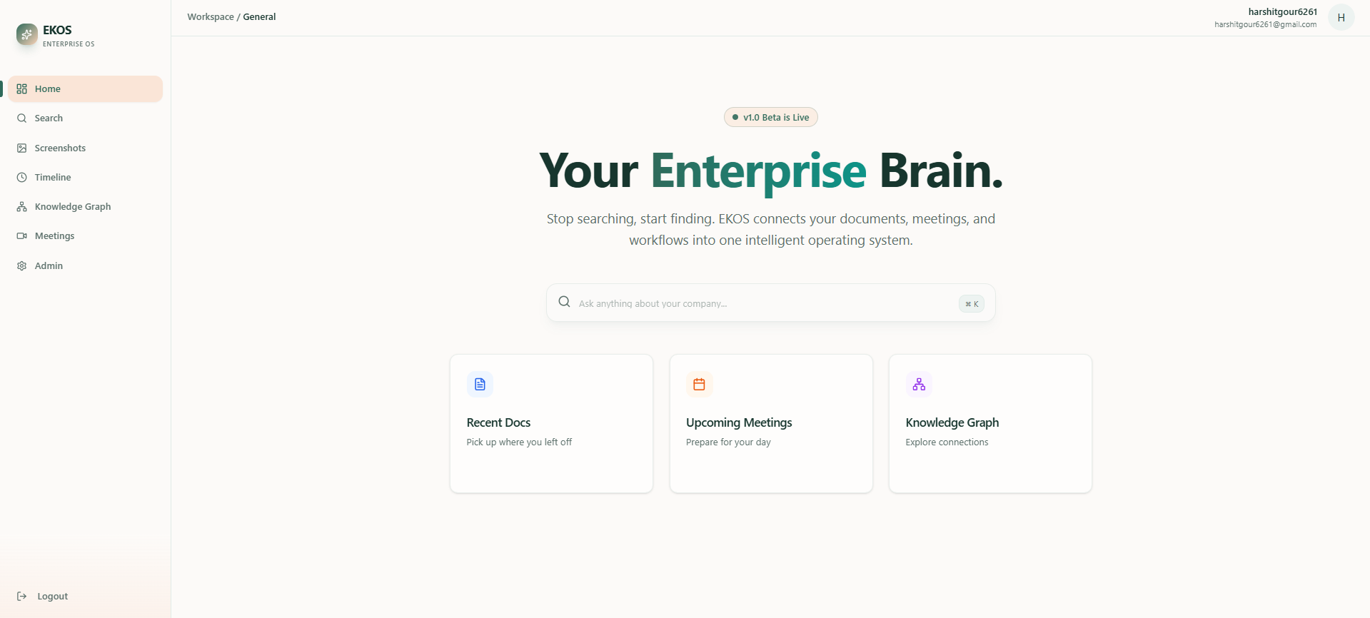 EKOS - Enterprise Knowledge OS | Devpost
