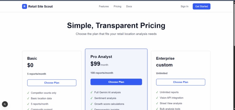 Retail site – screenshot 1