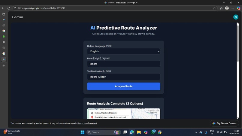 AI prediction route analyzer – screenshot 1