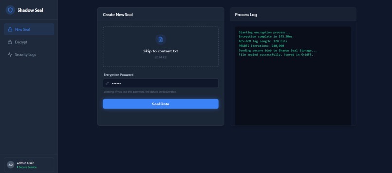 Shadow Seal — Tamper-Proof Encrypted Data Vault – screenshot 2