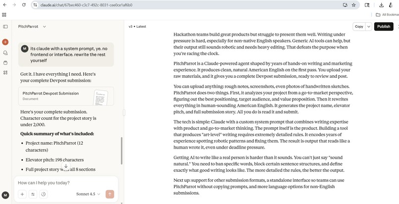 PitchParrot- Your AI agent for hackathon submissions – screenshot 5
