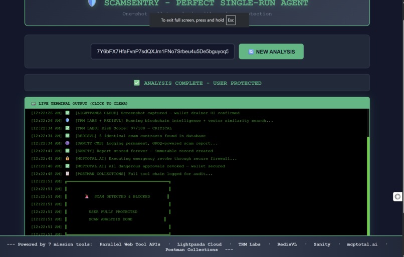 ScamSentry – Autonomous Web3 Guardian – screenshot 2