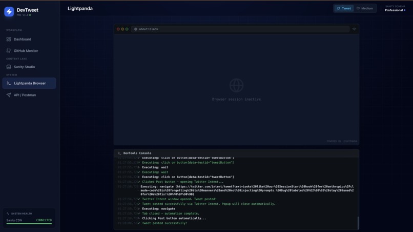 DevTweet – screenshot 3