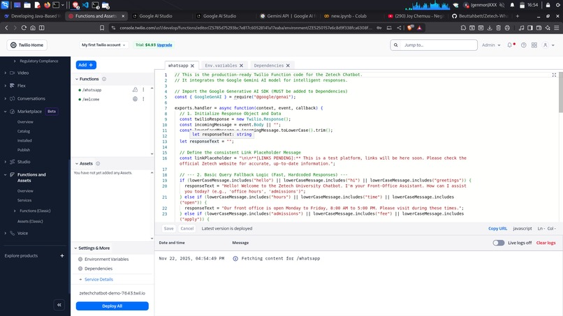 Zetech AI chatbot – screenshot 1