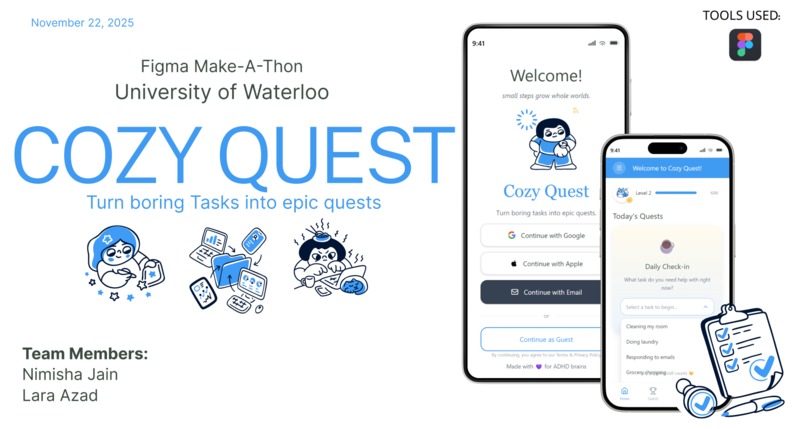 Cozy Quest - ADHD-Friendly Productivity Mobile app – screenshot 1