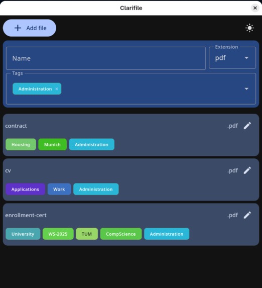 Clarifile – screenshot 2