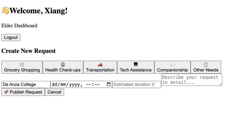 Elderly Angels- A volunteer website – screenshot 2