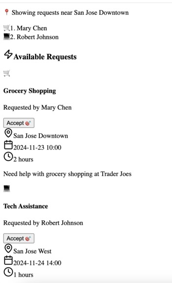 Elderly Angels- A volunteer website – screenshot 3