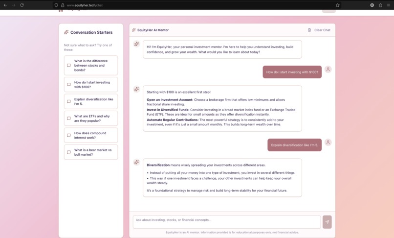 EquityHer – screenshot 1