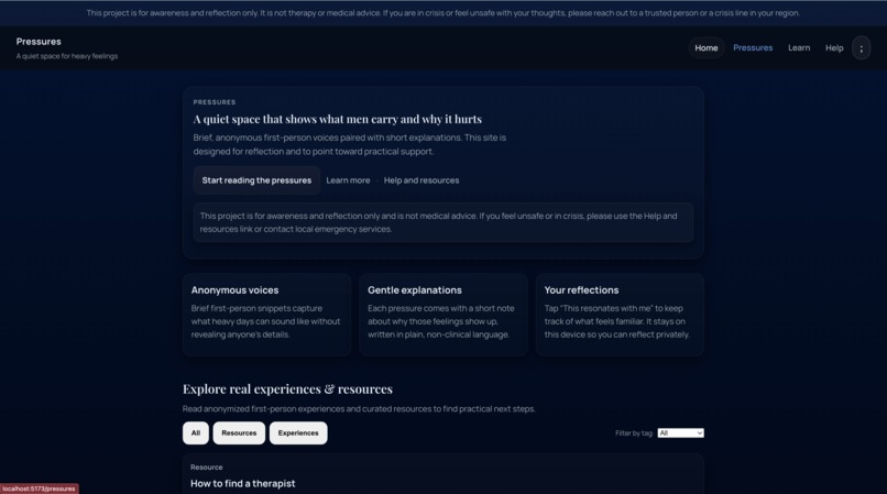 Pressures: Men's Mental Health – screenshot 3
