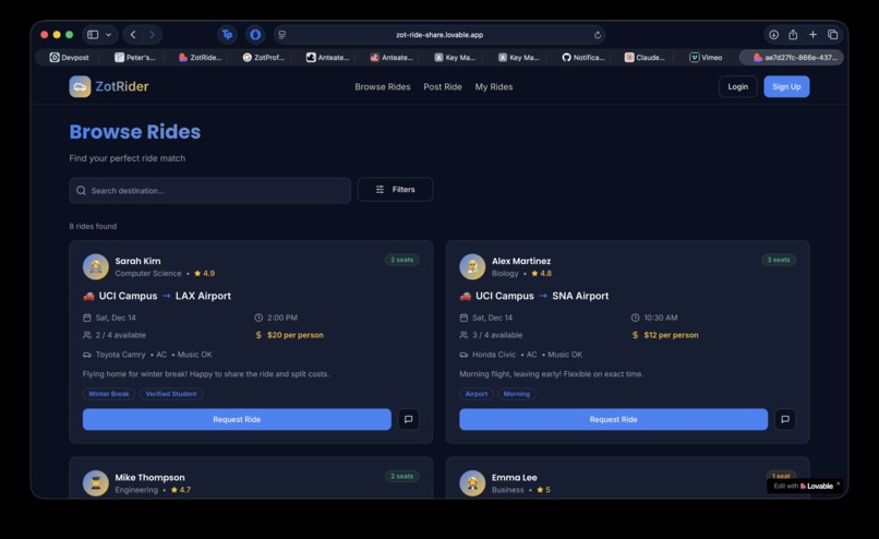 ZotRider – screenshot 2