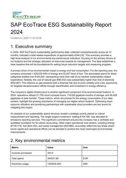 SAP EcoTrace – screenshot 2