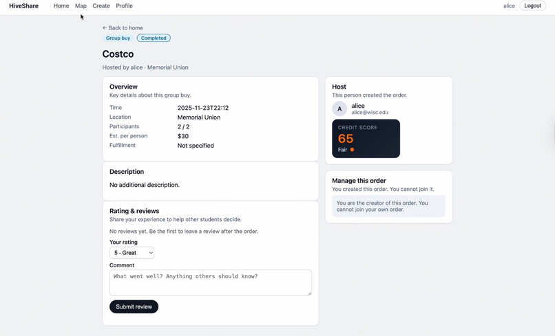 HiveShare – screenshot 1