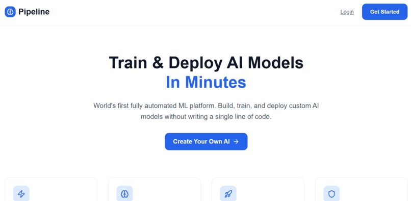Pipeline | World's first no code machine learning platform  – screenshot 1