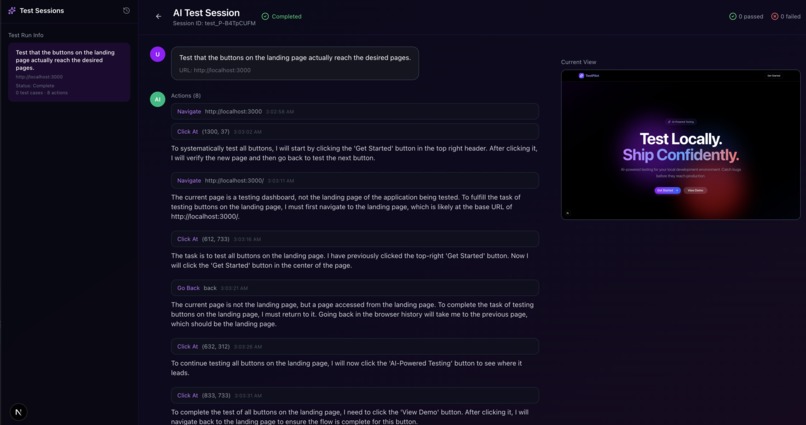 TestPilot – screenshot 2
