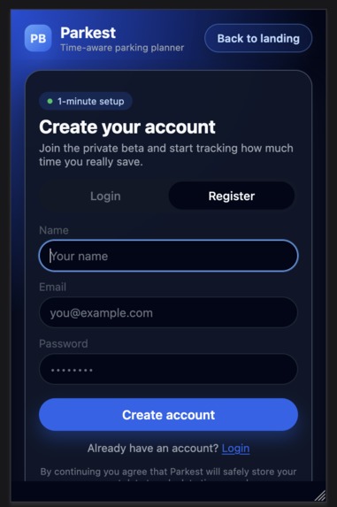 ParkingBuddy (now Parkest) – screenshot 1