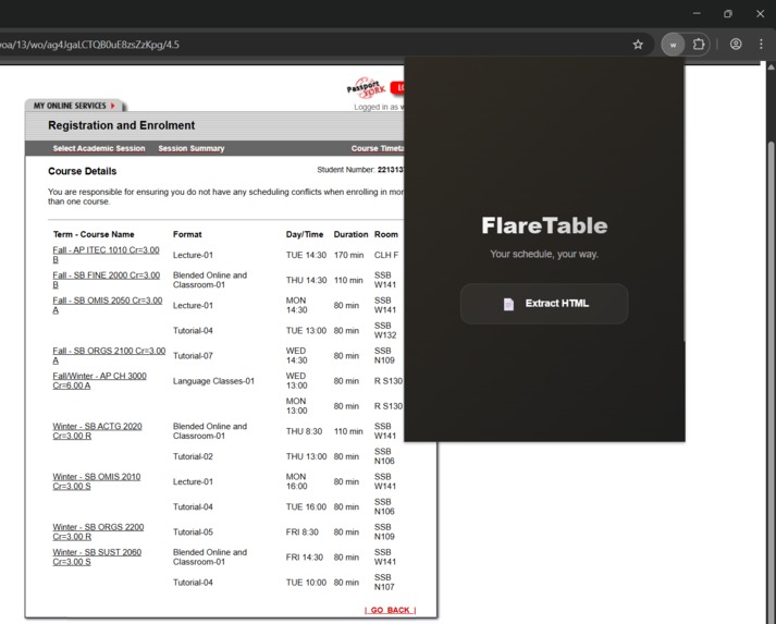 FlareTable – screenshot 1