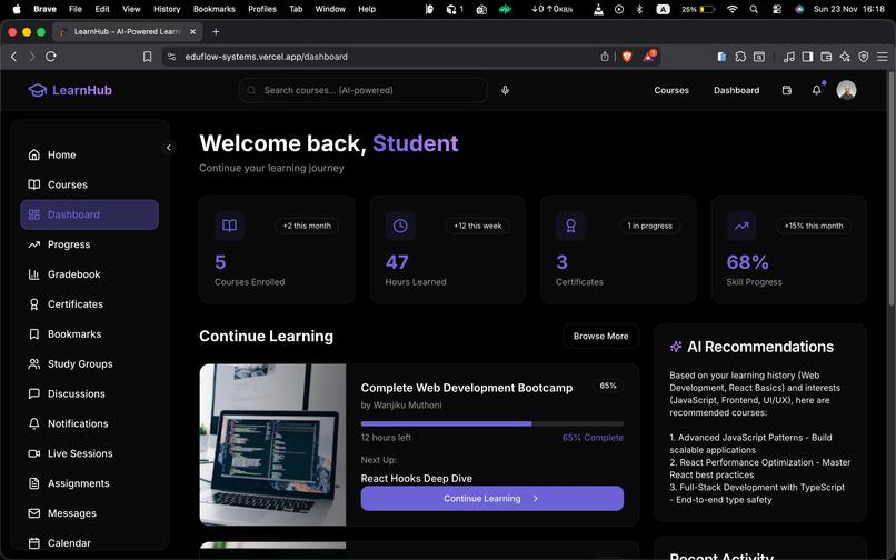 LearnHub – screenshot 2
