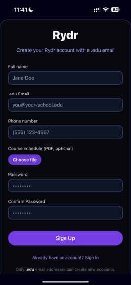 Rydr – screenshot 2