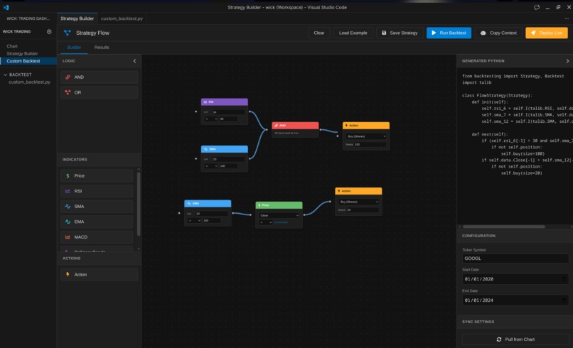 Wick—The Algo-Trading IDE – screenshot 1