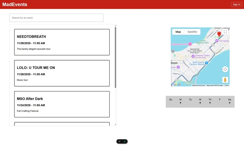 MadEvents – screenshot 2