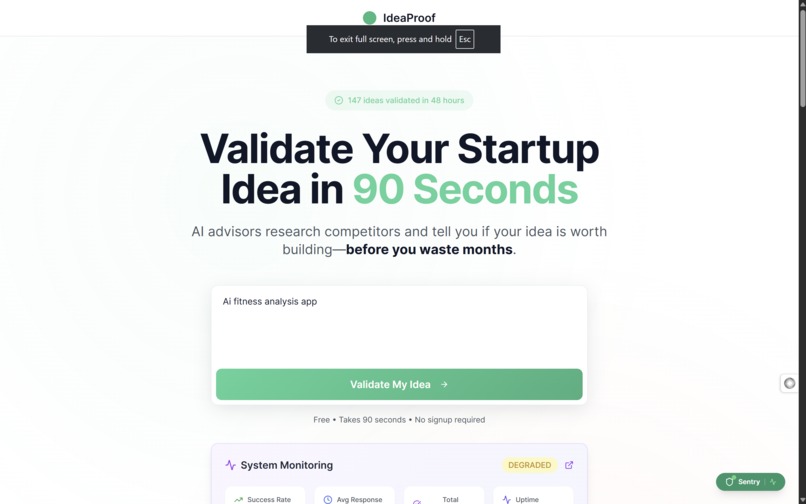 IdeaProof : AGI Market Validation – screenshot 1