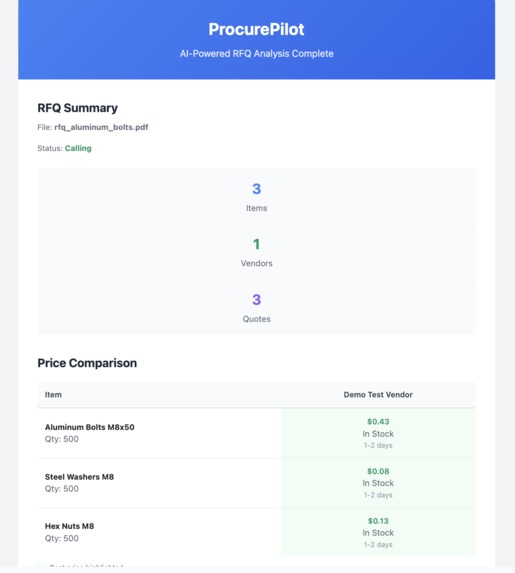 ProcurePilot Autonomous AI Agent for Procurement – screenshot 4
