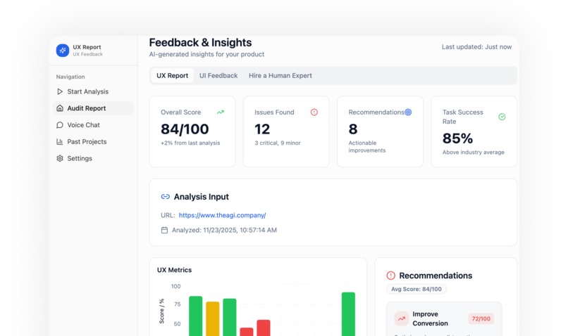 UX AI Web Agent  – screenshot 1