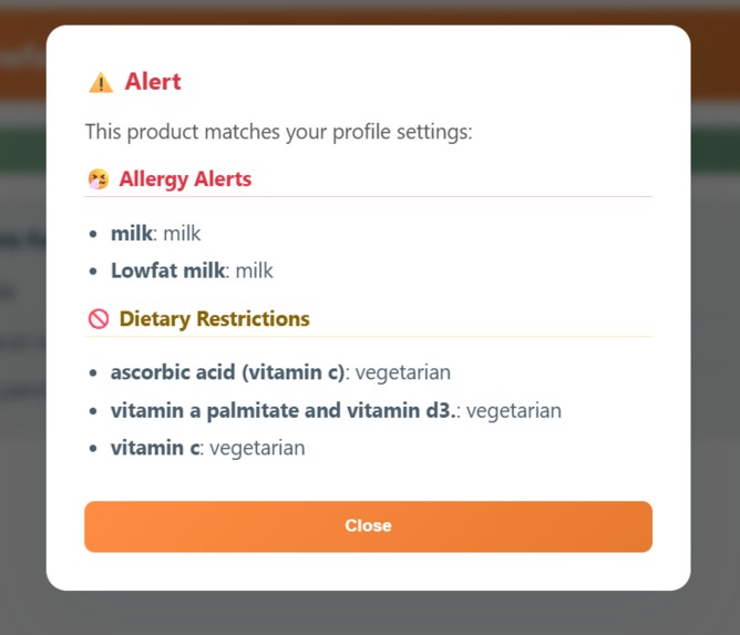 NutriLens – screenshot 2