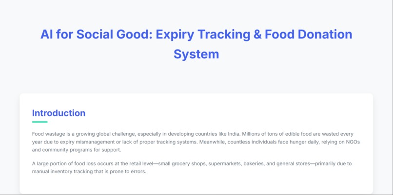 AI for Social Good: Expiry Tracking & Food Donation System – screenshot 5